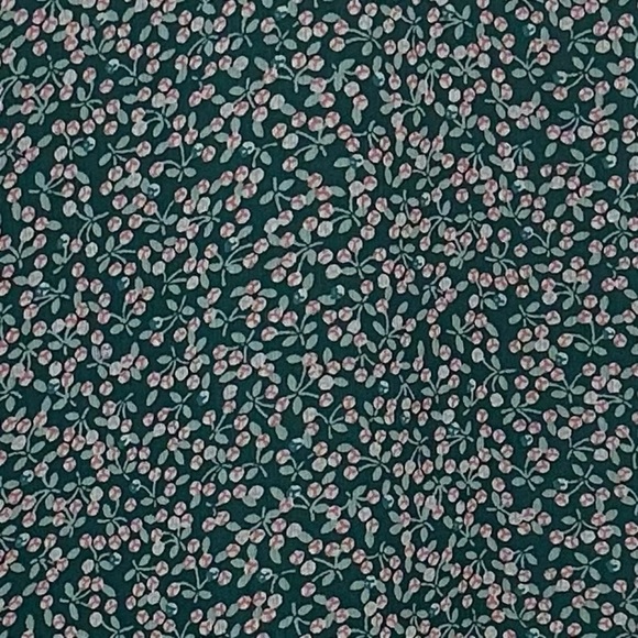 Loft Garden Tie Neck Blouse Green Floral Fluid Draped feminine - Picture 6 of 8